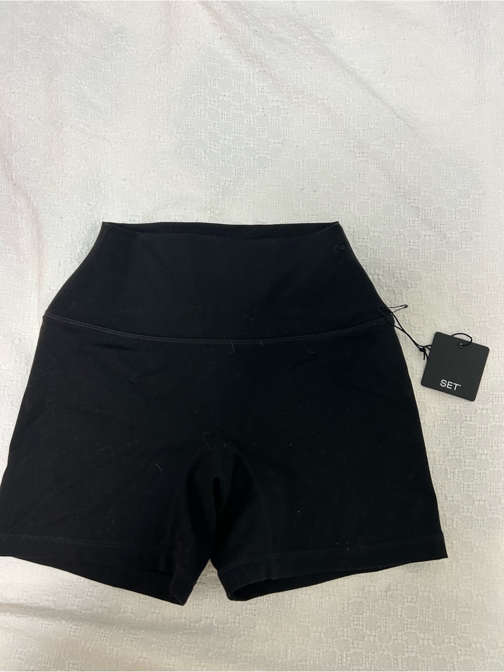 SET Active High-Waist Black Athletic Shorts